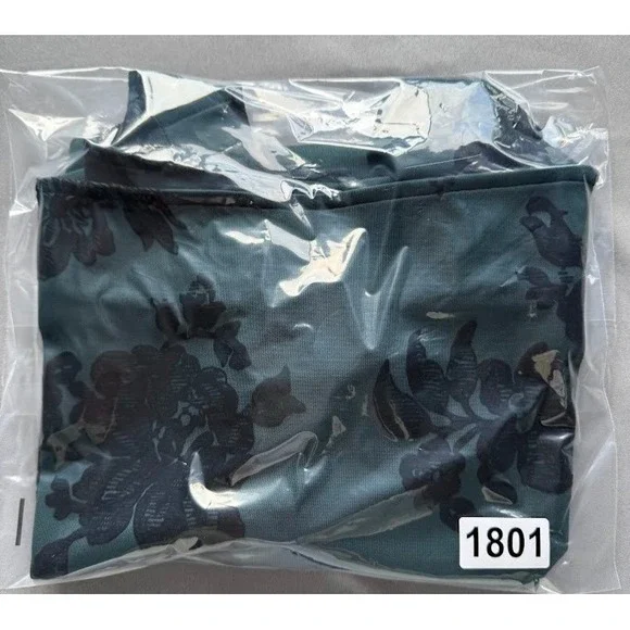 Philosophi L A Top Women Large Green Black Floral Velvet Burnout Off Shoulder - Picture 14 of 14